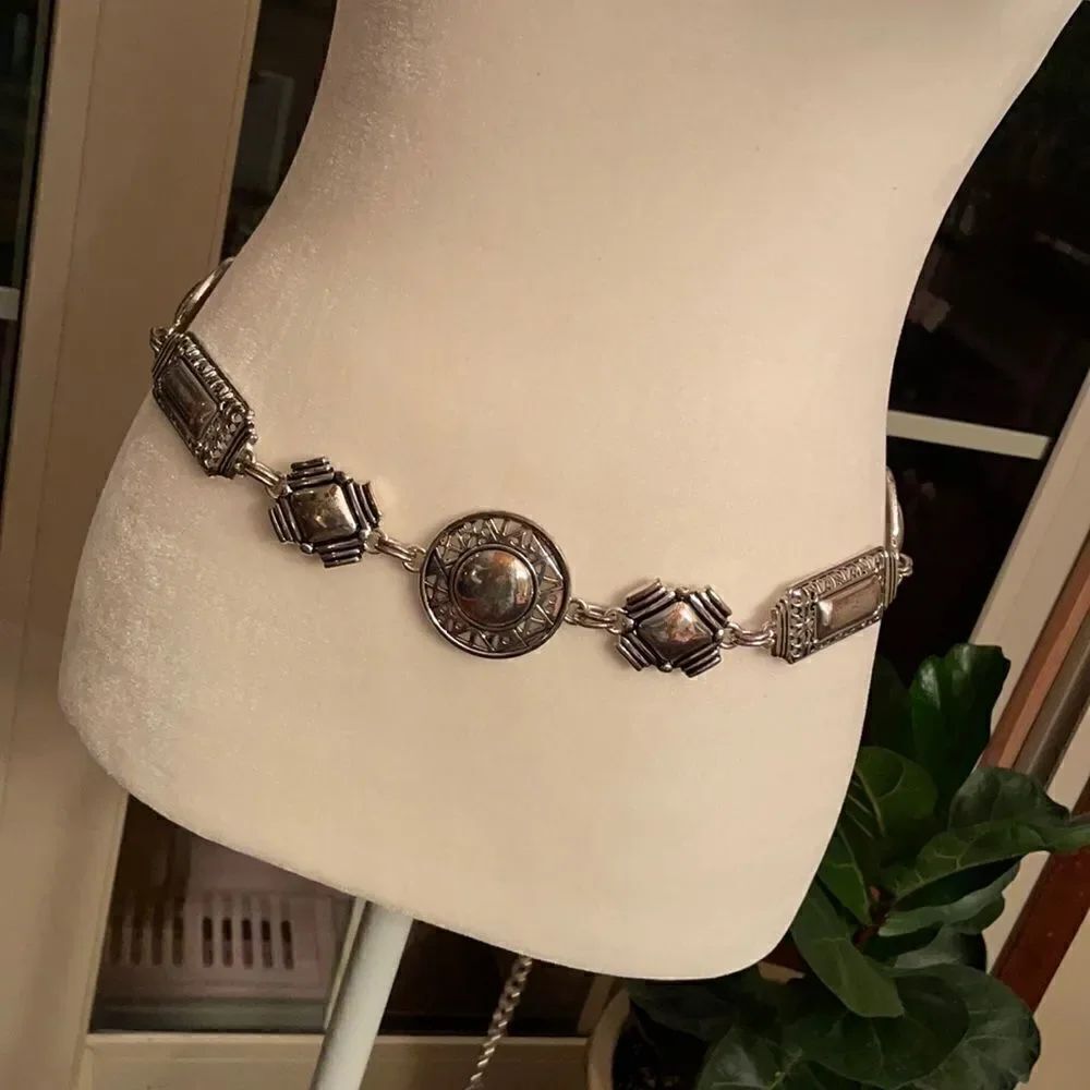 Chico's Silver Concho Style Adjustable Belt - Picture 1 of 5